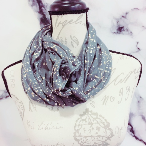 Accessories - Gray Infinity Scarf Women’s Metallic Bronze Punk